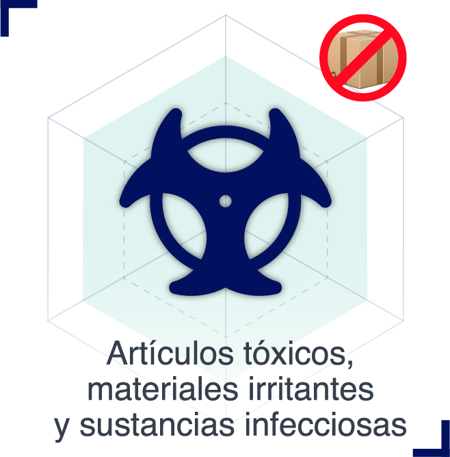 Artículos prohibidos | Artículos tóxicos, materiales irritantes y sustancias infecciosas
